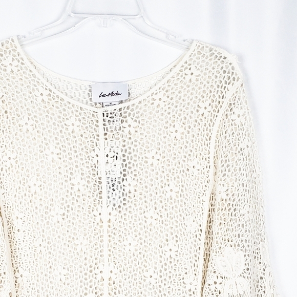 LE MODA crochet woven top - Picture 2 of 5
